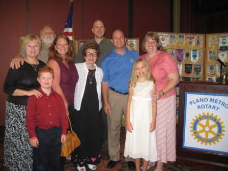 Andrea and family at her induction as President, Plano Metro Rotary